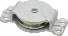 Value Collection - Single Closed Side Mount Guidance Pulley - Sheave, 2 Inch Outside Diameter, Wire Rope, 1/4 Inch Diameter, 0.209 Inch to 0.22 Inch Mounting Hole Diameter Iron, Galvanized Finish - Industrial Tool & Supply