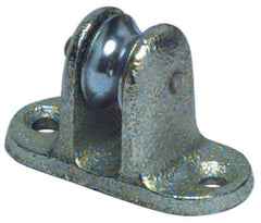 Value Collection - Single Upright Mount Guidance Pulley - Sheave, 11/16 Inch Outside Diameter, Fibrous Rope, 1/4 Inch Diameter, 0.144 Inch to 0.155 Inch Mounting Hole Diameter Malleable Iron, Galvanized Finish - Industrial Tool & Supply