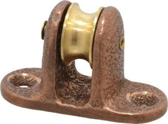 Value Collection - Single Upright Mount Guidance Pulley - Sheave, 11/16 Inch Outside Diameter, Fibrous Rope, 1/4 Inch Diameter, 0.144 Inch to 0.155 Inch Mounting Hole Diameter Bronze, Finish - Industrial Tool & Supply