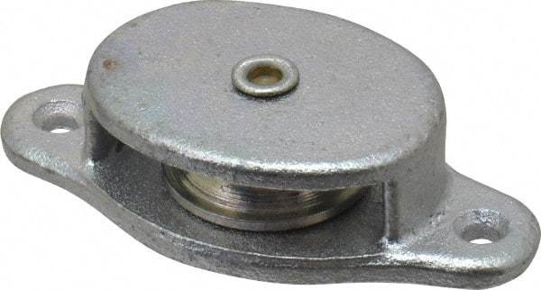 Value Collection - Single Side Side Mount Guidance Pulley - Sheave, 1-1/8 Inch Outside Diameter, Fibrous Rope, 1/4 Inch Diameter, 0.157 Inch to 0.168 Inch Mounting Hole Diameter Malleable Iron, Galvanized Finish - Industrial Tool & Supply
