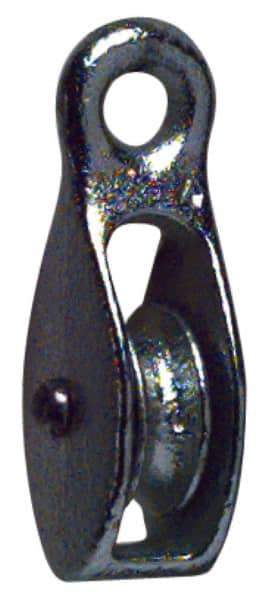 Value Collection - Rigid Eye Single Sheave Pulley - Sheave, 3 Inch Outside Diameter, Fibrous Rope, 3/4 Inch Diameter, Malleable Iron, Galvanized Finish - Industrial Tool & Supply