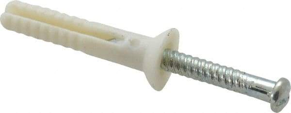 Value Collection - 3/16" Diam, 3/16" Drill, 1" OAL, Hammer Drive Concrete Anchor - Nylon, Zinc-Plated Finish, Flat Head - Industrial Tool & Supply