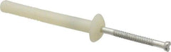 Value Collection - 1/4" Diam, 1/4" Drill, 2" OAL, 3-1/2" Min Embedment Hammer Drive Concrete Anchor - Nylon, Zinc-Plated Finish, Mushroom Head - Industrial Tool & Supply