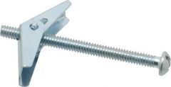 Value Collection - 1/4" Screw, 1/4" Diam, 3" Long, Toggle Bolt Drywall & Hollow Wall Anchor - 1/4" Drill, Zinc Plated, Steel, Use in Concrete, & Masonry, Hollow Tile, Plaster & Wallboard - Industrial Tool & Supply