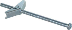 Value Collection - 1/4" Screw, 1/4" Diam, 5" Long, Toggle Bolt Drywall & Hollow Wall Anchor - 1/4" Drill, Zinc Plated, Steel, Use in Concrete, & Masonry, Hollow Tile, Plaster & Wallboard - Industrial Tool & Supply