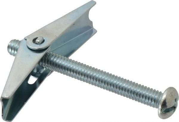 Value Collection - 5/16" Screw, 5/16" Diam, 3" Long, Toggle Bolt Drywall & Hollow Wall Anchor - 5/16" Drill, Zinc Plated, Steel, Use in Concrete, & Masonry, Hollow Tile, Plaster & Wallboard - Industrial Tool & Supply