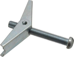 Value Collection - 1/2" Screw, 1/2" Diam, 4" Long, Toggle Bolt Drywall & Hollow Wall Anchor - 1/2" Drill, Zinc Plated, Steel, Use in Concrete, & Masonry, Hollow Tile, Plaster & Wallboard - Industrial Tool & Supply