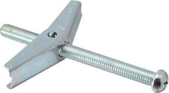 Value Collection - 1/2" Screw, 1/2" Diam, 6" Long, Toggle Bolt Drywall & Hollow Wall Anchor - 1/2" Drill, Zinc Plated, Steel, Use in Concrete, & Masonry, Hollow Tile, Plaster & Wallboard - Industrial Tool & Supply