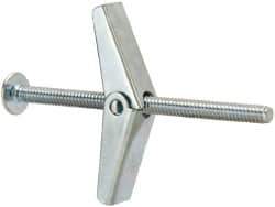 Value Collection - 3/16" Screw, 3/16" Diam, 3" Long, Toggle Bolt Drywall & Hollow Wall Anchor - 3/16" Drill, Zinc Plated, Steel, Use in Concrete, & Masonry, Hollow Tile, Plaster & Wallboard - Industrial Tool & Supply