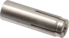 Value Collection - 3/8" Diam, 3/8" Drill, 1-9/16" OAL, 2" Min Embedment Drop-In Concrete Anchor - 303 Stainless Steel, Zinc-Plated Finish, 5/8" Thread Length - Industrial Tool & Supply