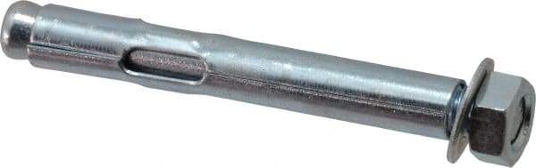 Value Collection - 3/8" Diam, 3/8" Drill, 3" OAL, Sleeve Concrete Anchor - Steel, Zinc-Plated Finish, Hex Nut Head, Hex Drive - Industrial Tool & Supply