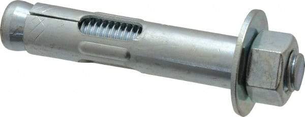 Value Collection - 5/8" Diam, 5/8" Drill, 3" OAL, 2-3/4" Min Embedment Sleeve Concrete Anchor - Steel, Zinc-Plated Finish, Hex Nut Head, Hex Drive - Industrial Tool & Supply