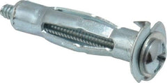 Value Collection - #6 to 32 Screw, 1/8" Diam, 1-1/4" Long, 3/8 to 1/2" Thick, Sleeve Drywall & Hollow Wall Anchor - 1/8" Drill, Zinc Plated, Steel, Use in Drywall - Industrial Tool & Supply