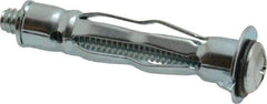 Value Collection - 1/4 - 20" Screw, 1/4" Diam, 2-1/16" Long, 3/8 to 5/8" Thick, Sleeve Drywall & Hollow Wall Anchor - 1/4" Drill, Zinc Plated, Steel, Use in Drywall - Industrial Tool & Supply