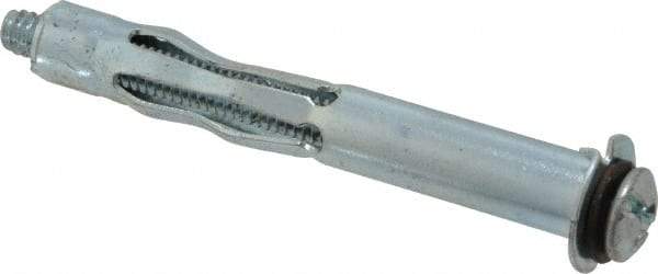 Value Collection - 1/4 - 20" Screw, 1/4" Diam, 3-1/8" Long, 1-1/4 to 1-3/4" Thick, Sleeve Drywall & Hollow Wall Anchor - 1/4" Drill, Zinc Plated, Steel, Use in Drywall - Industrial Tool & Supply