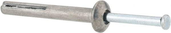 Value Collection - 1/4" Diam, 1/4" Drill, 2" OAL, Hammer Drive Concrete Anchor - Zamac Alloy, Zinc-Plated Finish, Mushroom Head - Industrial Tool & Supply