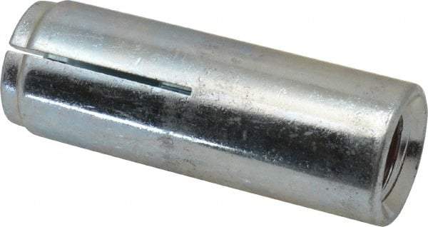 Value Collection - 5/8" Diam, 5/8" Drill, 2-9/16" OAL, Drop-In Concrete Anchor - Grade 5 Steel, Zinc-Plated Finish, 1" Thread Length - Industrial Tool & Supply