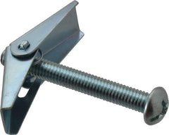 Value Collection - 3/8" Screw, 3/8" Diam, 3" Long, Toggle Bolt Drywall & Hollow Wall Anchor - 3/8" Drill, Zinc Plated, Steel, Use in Concrete, & Masonry, Hollow Tile, Plaster & Wallboard - Industrial Tool & Supply