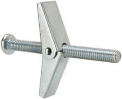 Value Collection - 1/8" Screw, 1/8" Diam, 2" Long, Toggle Bolt Drywall & Hollow Wall Anchor - 1/8" Drill, Zinc Plated, Steel, Use in Concrete, & Masonry, Hollow Tile, Plaster & Wallboard - Industrial Tool & Supply