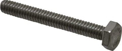 Value Collection - 1/4-20 UNC, 2" Length Under Head Hex Head Cap Screw - Fully Threaded, Grade 18-8 Stainless Steel, 7/16" Hex - Industrial Tool & Supply