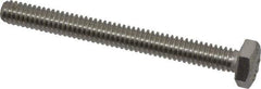 Value Collection - 1/4-20 UNC, 2-1/2" Length Under Head Hex Head Cap Screw - Fully Threaded, Grade 18-8 Stainless Steel, 7/16" Hex - Industrial Tool & Supply