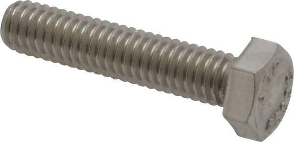 Value Collection - 5/16-18 UNC, 1-1/2" Length Under Head Hex Head Cap Screw - Fully Threaded, Grade 18-8 Stainless Steel, 1/2" Hex - Industrial Tool & Supply