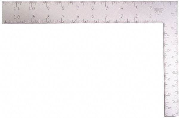 Stanley - 8" Blade Length x 1" Blade Width, 12" Base Length x 1-1/2" Base Width Steel Square - 1 Inch Wide Blade, 1-1/2 Inch Wide Base - Industrial Tool & Supply