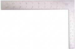 Stanley - 8" Blade Length x 1" Blade Width, 12" Base Length x 1-1/2" Base Width Steel Square - 1 Inch Wide Blade, 1-1/2 Inch Wide Base - Industrial Tool & Supply