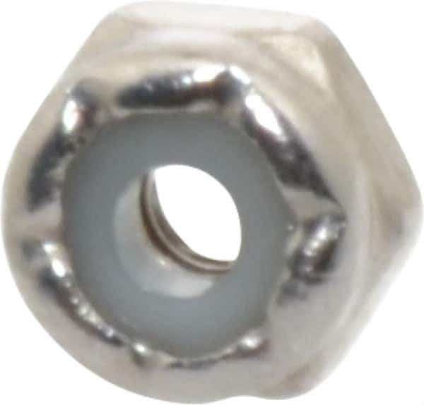 Value Collection - #4-40 UNC 18-8 Hex Lock Nut with Nylon Insert - 1/4" Width Across Flats, 5/32" High - Industrial Tool & Supply
