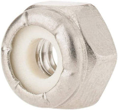 Value Collection - #10-24 UNC 18-8 Hex Lock Nut with Nylon Insert - 3/8" Width Across Flats, 1/4" High - Industrial Tool & Supply