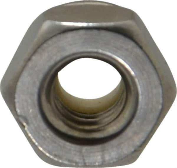 Value Collection - #10-32 UNF 18-8 Hex Lock Nut with Nylon Insert - 3/8" Width Across Flats, 1/4" High - Industrial Tool & Supply