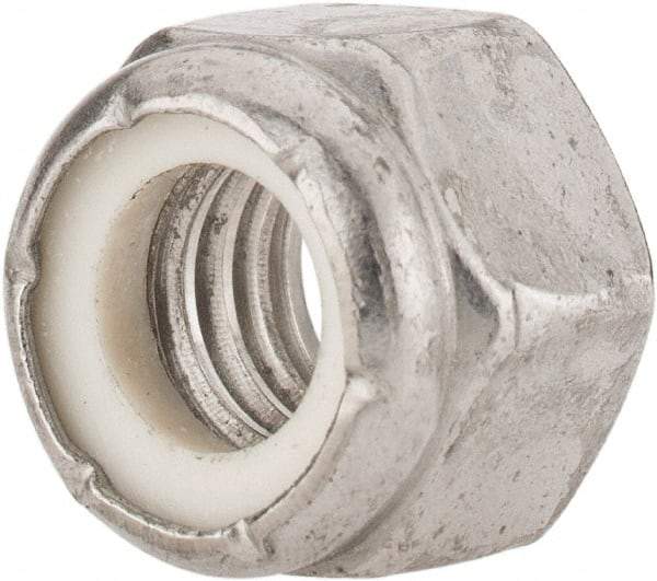 Value Collection - 3/8-16 UNC 18-8 Hex Lock Nut with Nylon Insert - 9/16" Width Across Flats, 15/32" High - Industrial Tool & Supply