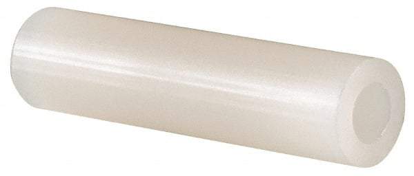 Made in USA - 0.14" ID x 1/4" OD, #6 Screw, Grade 6/6 Nylon Female Unthreaded Circuit Board Spacer - Round Body, 1" OAL - Industrial Tool & Supply