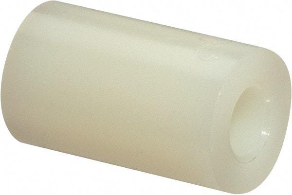 Made in USA - 0.171" ID x 3/8" OD, #8 Screw, Grade 6/6 Nylon Female Unthreaded Circuit Board Spacer - Round Body, 5/8" OAL - Industrial Tool & Supply