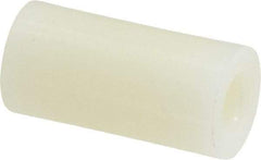 Made in USA - 0.257" ID x 1/2" OD, 1/4 Screw, Grade 6/6 Nylon Female Unthreaded Circuit Board Spacer - Round Body, 1" OAL - Industrial Tool & Supply