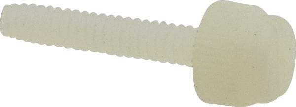 Micro Plastics - #6-32 Knurled Shoulderless Grade 6/6 Nylon Thumb Screw - 1" OAL, 0.243" Head Height - Industrial Tool & Supply