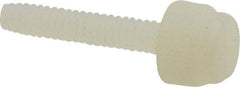 Micro Plastics - #6-32 Knurled Shoulderless Grade 6/6 Nylon Thumb Screw - 1" OAL, 0.243" Head Height - Industrial Tool & Supply