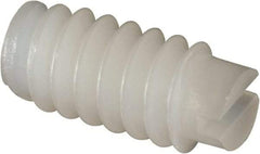Made in USA - #6-32 UNC, 1/4" Length of Thread, Soft Tip Point Set Screw - Nylon - Industrial Tool & Supply