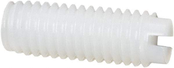 Made in USA - #10-32 UNF, 1/2" Length of Thread, Soft Tip Point Set Screw - Nylon - Industrial Tool & Supply