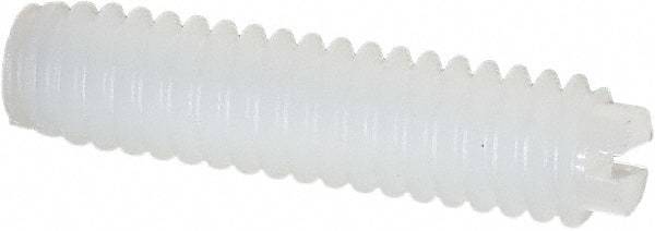 Made in USA - 1/4-20 UNC, 1" Length of Thread, Soft Tip Point Set Screw - Nylon - Industrial Tool & Supply