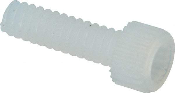 Made in USA - #4-40 UNC Hex Socket Drive, Socket Cap Screw - Grade 6/6 Nylon, Uncoated, Fully Threaded, 3/8" Length Under Head - Industrial Tool & Supply