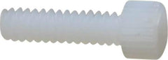 Made in USA - #6-32 UNC Hex Socket Drive, Socket Cap Screw - Grade 6/6 Nylon, Uncoated, Fully Threaded, 1/2" Length Under Head - Industrial Tool & Supply