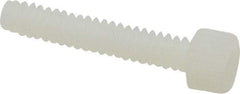 Made in USA - #6-32 UNC Hex Socket Drive, Socket Cap Screw - Grade 6/6 Nylon, Uncoated, Fully Threaded, 3/4" Length Under Head - Industrial Tool & Supply