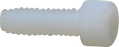 Made in USA - #8-32 UNC Hex Socket Drive, Socket Cap Screw - Grade 6/6 Nylon, Uncoated, Fully Threaded, 1/2" Length Under Head - Industrial Tool & Supply
