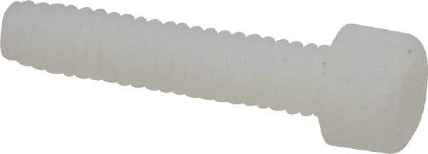Made in USA - #8-32 UNC Hex Socket Drive, Socket Cap Screw - Grade 6/6 Nylon, Uncoated, Fully Threaded, 3/4" Length Under Head - Industrial Tool & Supply