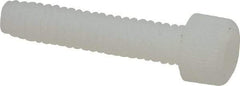 Made in USA - #8-32 UNC Hex Socket Drive, Socket Cap Screw - Grade 6/6 Nylon, Uncoated, Fully Threaded, 3/4" Length Under Head - Industrial Tool & Supply