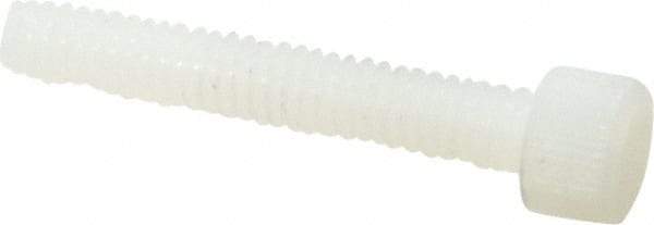 Made in USA - #8-32 UNC Hex Socket Drive, Socket Cap Screw - Grade 6/6 Nylon, Uncoated, Fully Threaded, 1" Length Under Head - Industrial Tool & Supply