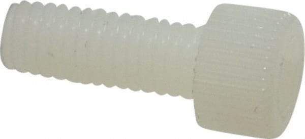 Made in USA - #10-32 UNF Hex Socket Drive, Socket Cap Screw - Grade 6/6 Nylon, Uncoated, Fully Threaded, 1/2" Length Under Head - Industrial Tool & Supply