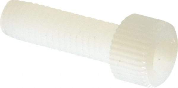Made in USA - #10-32 UNF Hex Socket Drive, Socket Cap Screw - Grade 6/6 Nylon, Uncoated, Fully Threaded, 5/8" Length Under Head - Industrial Tool & Supply