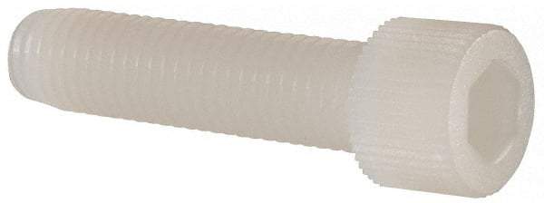 Made in USA - 1/4-28 UNF Hex Socket Drive, Socket Cap Screw - Grade 6/6 Nylon, Uncoated, Fully Threaded, 1" Length Under Head - Industrial Tool & Supply